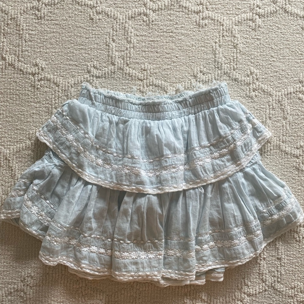 Loveshack fancy light blue ruffle skirt